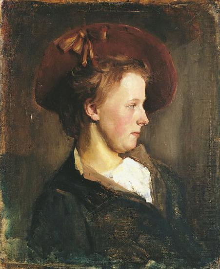 Paul Raud A Lady in a Red Hat china oil painting image